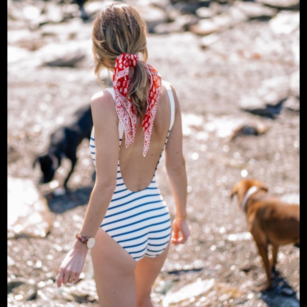 Solid + Striped Anne Marie Striped Swimsuit